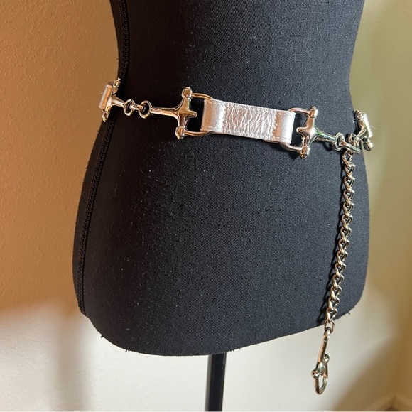 ESCADA Women’s Vintage Silver Tone Metal Equestrian Horse Bit Chainlink Belt main image 10